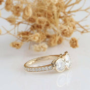 3.1 Cttw Round Three Stone Diamond Engagement Ring-Evani Naomi Jewelry