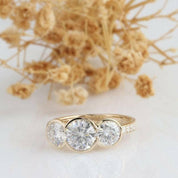 3.1 Cttw Round Three Stone Diamond Engagement Ring-Evani Naomi Jewelry