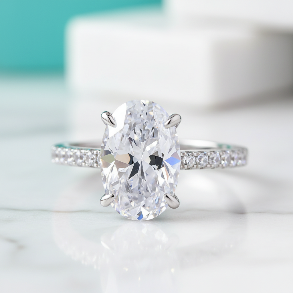 3.50 ct Classic Oval-cut Diamond Engagement Ring-Evani Jewelry