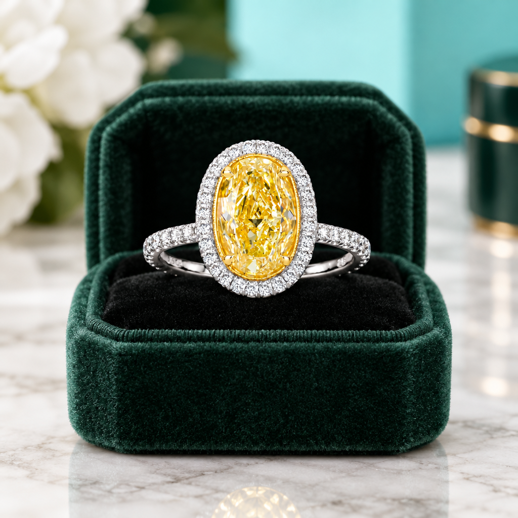 3.50 ct Topaz Birthstone Oval Cut 14k White Gold Engagement Ring - Evani Naomi Jewelry