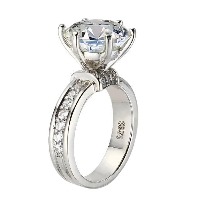 3ct High Crown Diamond Wedding Ring-Evani Naomi Jewelry