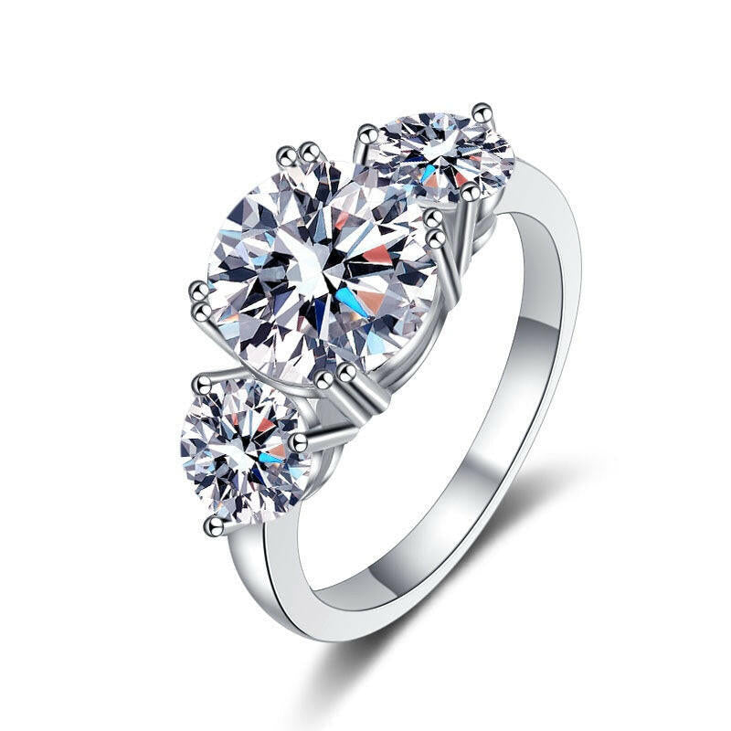 3ct Three Stone Diamond Wedding Ring-Evani Naomi Jewelry