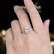 4.0 Ct Oval Cut Diamond Solid Gold Engagement Ring-Evani Naomi Jewelry