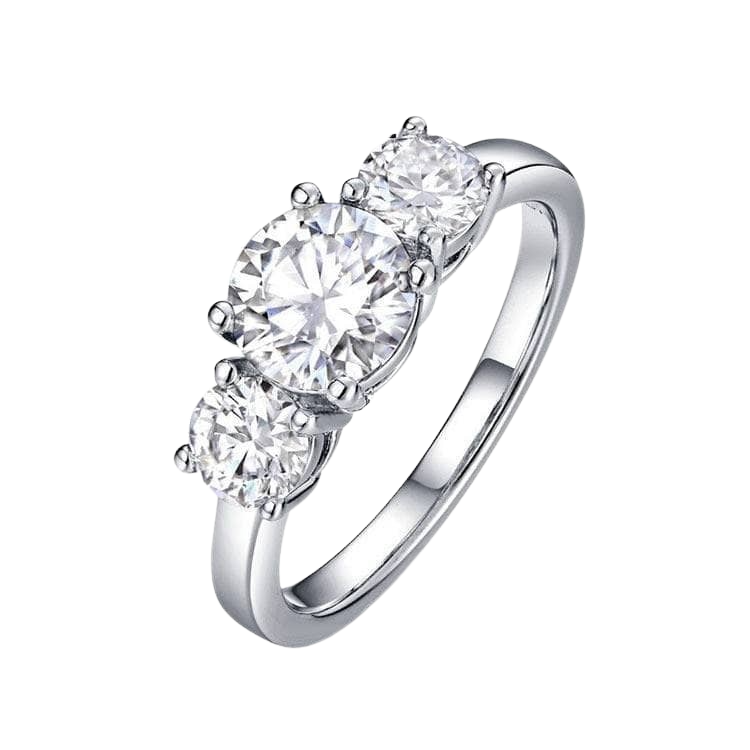 4.0 Ct Three Stone Diamond Engagement Ring-Evani Naomi Jewelry