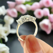 4.0 Ct Three Stone Diamond Engagement Ring-Evani Naomi Jewelry
