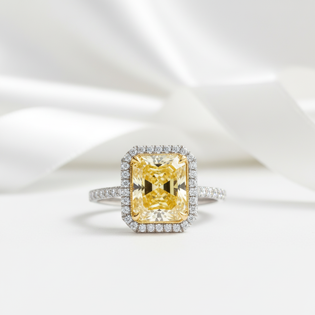 4.0 ct Radiant Cut Diamond 14k White Gold Engagement Ring-Evani Jewelry