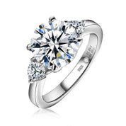 4.6 Ctw Three Stone Diamond Wedding Ring-Evani Naomi Jewelry