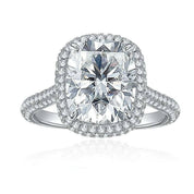 5.0 Ct Cushion Cut Diamond Halo Engagement Ring-Evani Naomi Jewelry