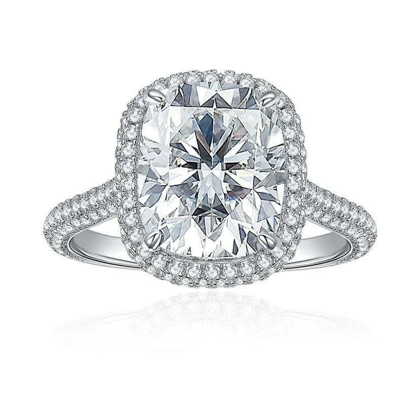 5.0 Ct Cushion Cut Diamond Halo Engagement Ring-Evani Naomi Jewelry