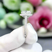 5.0 Ct Cushion Cut Diamond Halo Engagement Ring-Evani Naomi Jewelry