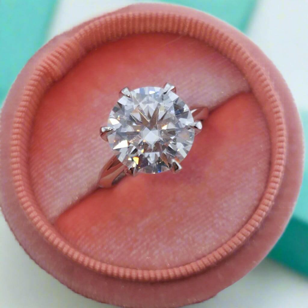 5.0 Ct Round Cut Diamond Engagement Ring-Evani Naomi Jewelry