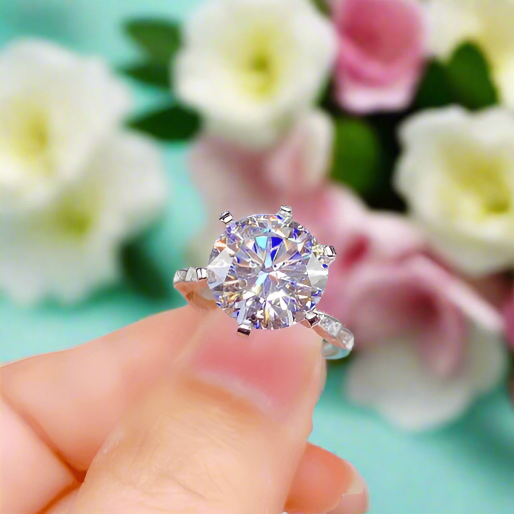 5.0 Ct Round Cut Diamond Engagement Ring-Evani Naomi Jewelry