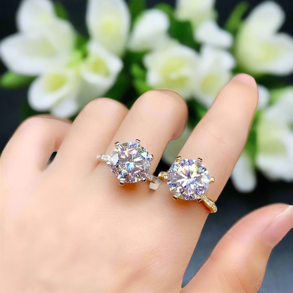 5.0 Ct Round Cut Diamond Engagement Ring-Evani Naomi Jewelry