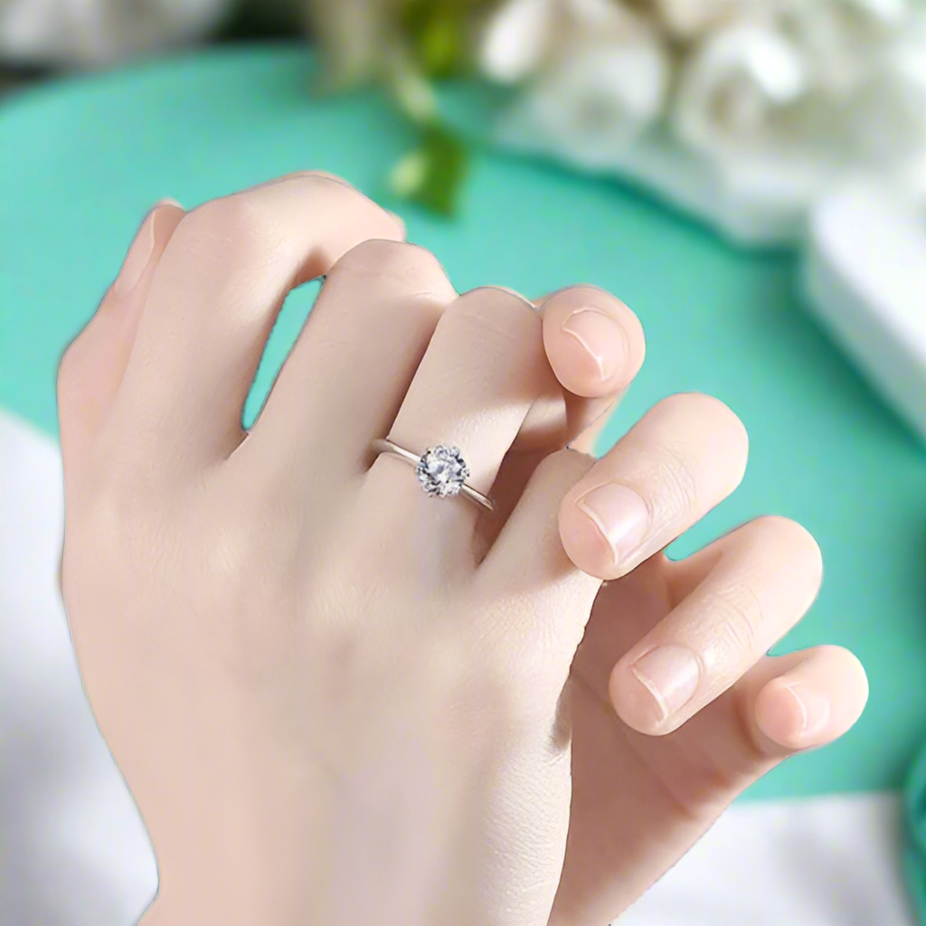 5.0 Ct Round Cut Diamond Engagement Ring-Evani Naomi Jewelry