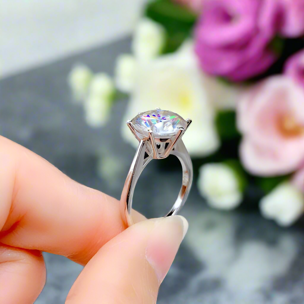 5.0 Ct Round Cut Diamond Solitaire Engagement Ring-Evani Naomi Jewelry