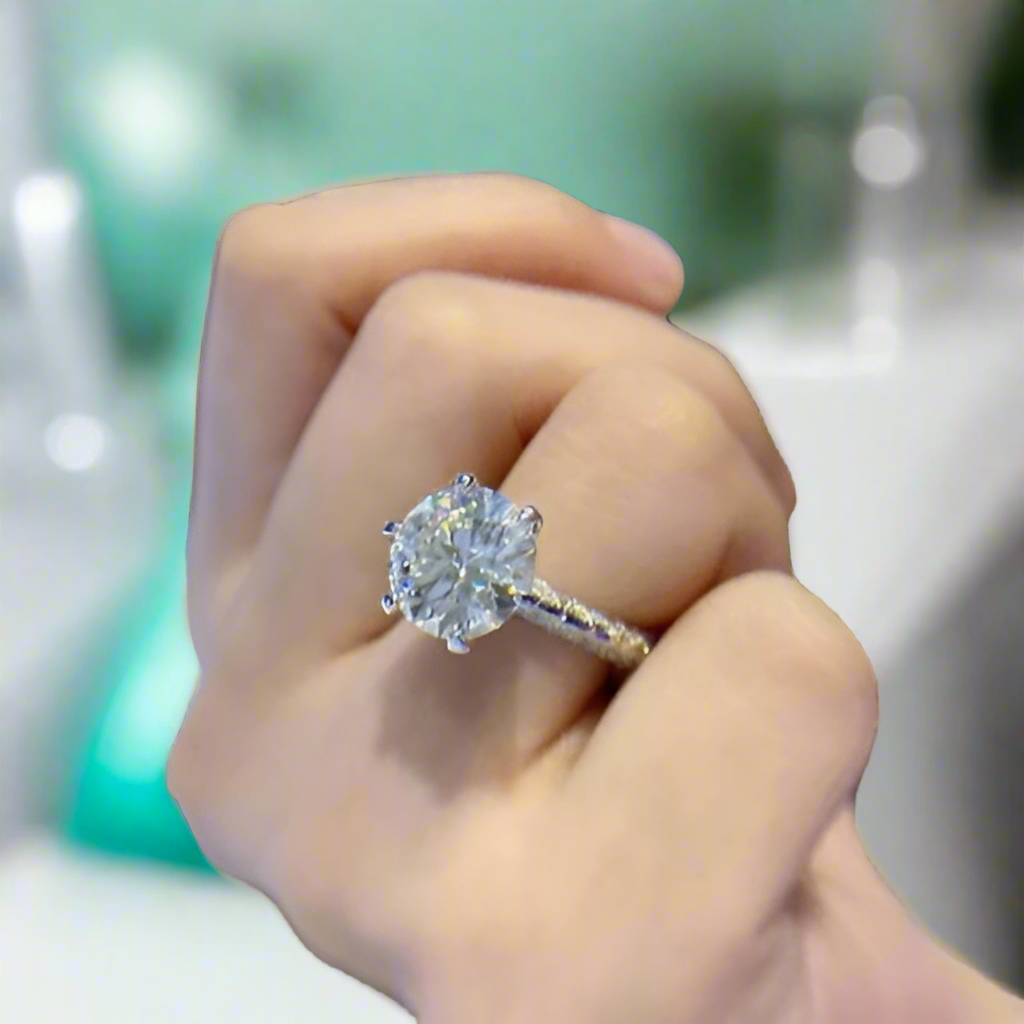 5.0 Ct Round Diamond Classic Wedding Ring-Evani Naomi Jewelry