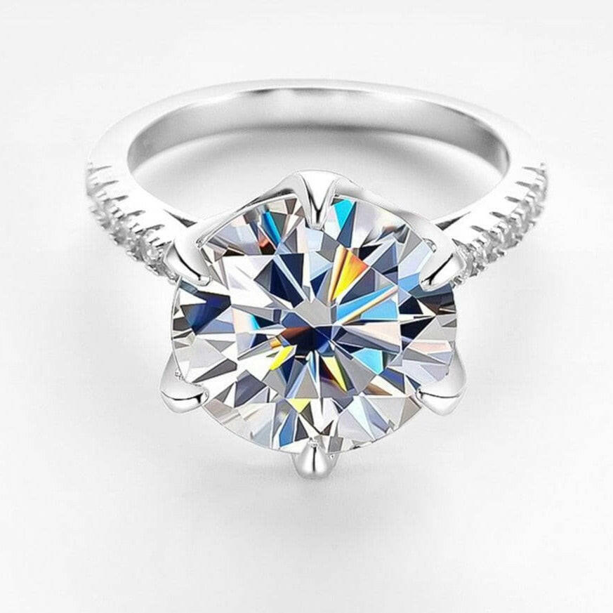 5.0 Ct Round Diamond Engagement Ring-Evani Naomi Jewelry
