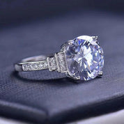 5.0 Ct Round Diamond Engagement Ring-Evani Naomi Jewelry