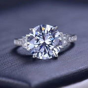 5.0 Ct Round Diamond Engagement Ring-Evani Naomi Jewelry