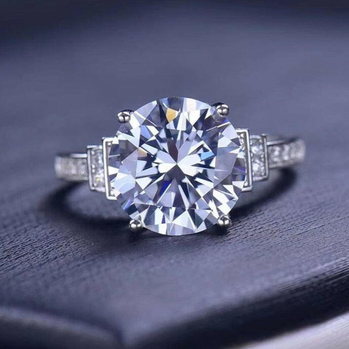 5.0 Ct Round Diamond Engagement Ring-Evani Naomi Jewelry