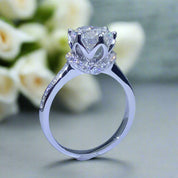 5.0 Ct Round Diamond Real Platinum Engagement Ring-Evani Naomi Jewelry