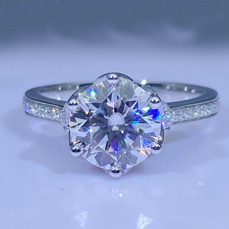 5.0 Ct Round Diamond Real Platinum Engagement Ring-Evani Naomi Jewelry