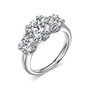 5.0 Ct Round Three Stone Diamond Engagement Ring-Evani Naomi Jewelry