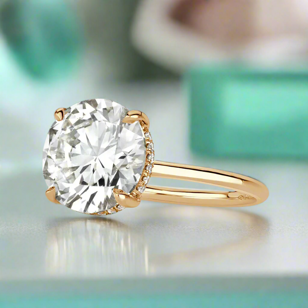 5.00 Ct Round Brilliant Cut Diamond Engagement Ring-Evani Naomi Jewelry