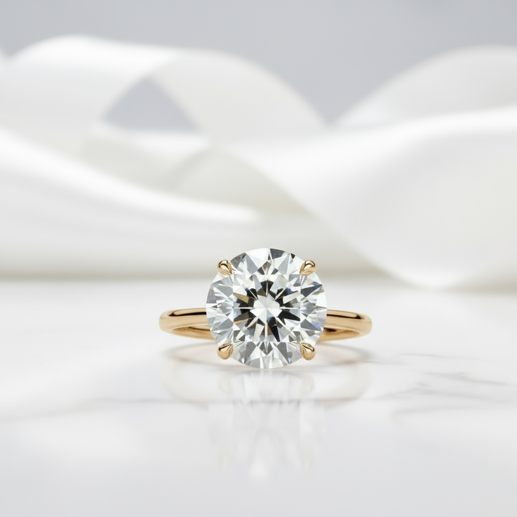 5.00 Ct Round Brilliant Cut Diamond Engagement Ring-Evani Jewelry