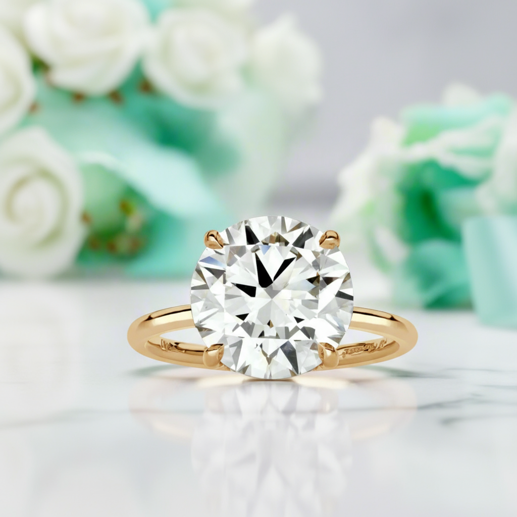 5.00 Ct Round Brilliant Cut Diamond Engagement Ring-Evani Jewelry