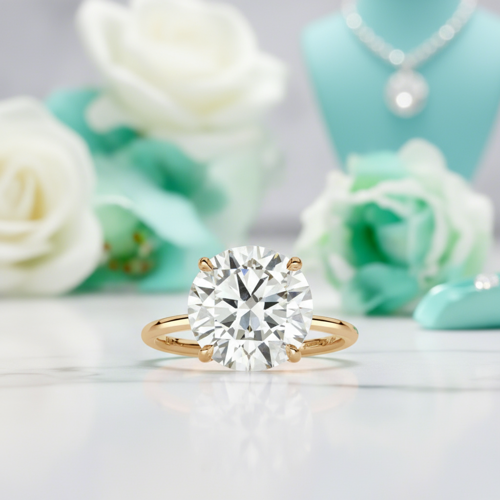 5.00 Ct Round Brilliant Cut Diamond Engagement Ring-Evani Jewelry