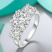 5ct Three Stone Diamond Engagement Ring-Evani Naomi Jewelry