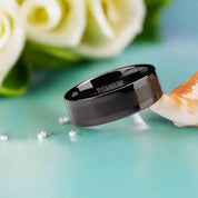 6mm Black Brushed Titanium Men's Wedding Band-Evani Naomi Jewelry