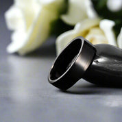 6mm Black Brushed Titanium Men's Wedding Band-Evani Naomi Jewelry