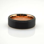 8mm Black & Rose Gold Tungsten Men's Wedding Band-Evani Naomi Jewelry