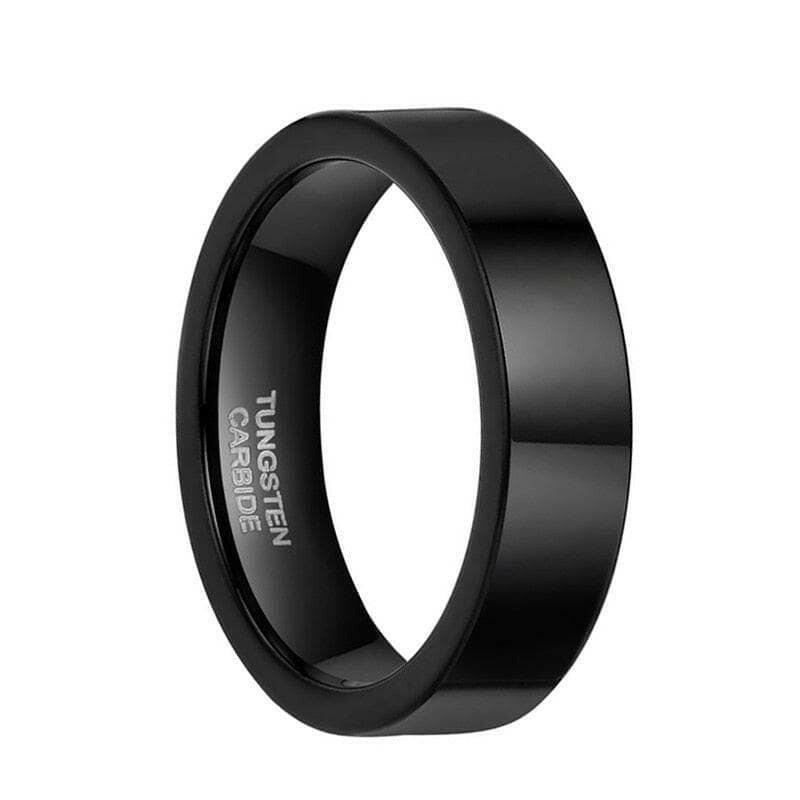 8mm Flat Black Tungsten Men's Wedding Band-Evani Naomi Jewelry