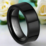 8mm Flat Black Tungsten Men's Wedding Band-Evani Naomi Jewelry