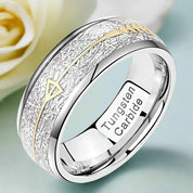 8mm Tungsten Unique Design Men's Wedding Band-Evani Naomi Jewelry
