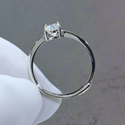 Adjustable White Gold Oval Cut Diamond Engagement Ring-Evani Naomi Jewelry