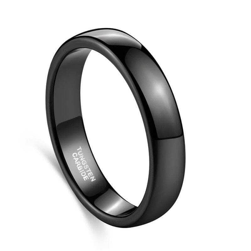 Black Dome Tungsten Unisex Wedding Band-Evani Naomi Jewelry