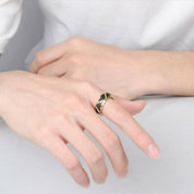 Black & Gold Tungsten Men's Wedding Band-Evani Naomi Jewelry