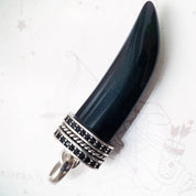 Black Stone and Tooth Gothic Pendant-Evani Naomi Jewelry