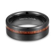 Black Tungsten Carbide with Wood Inlay Ring Band-Evani Naomi Jewelry