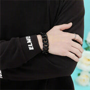 Black Vintage Skull Cuban Chain Bracelet-Evani Naomi Jewelry
