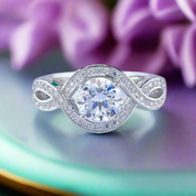 Brilliant Round-cut 1.00 ct Diamond Infinity Engagement Ring-Evani Naomi Jewelry