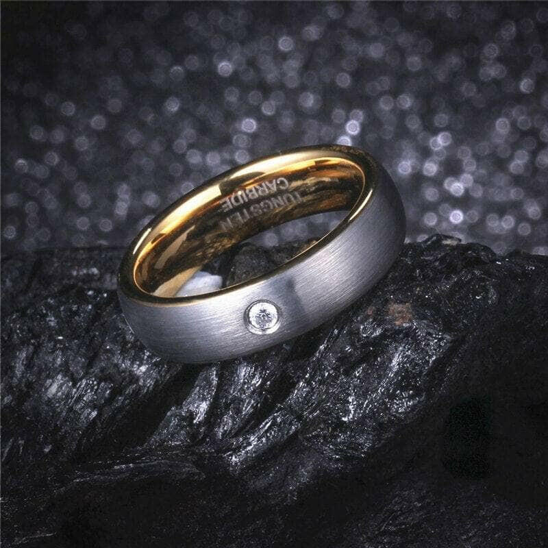Brushed Dome Tungsten Women's Wedding Band-Evani Naomi Jewelry