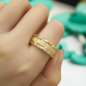 Brushed Men's Tungsten Wedding Band with Brick Pattern-Evani Naomi Jewelry