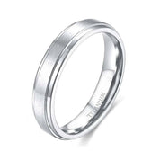 Brushed Silver Unisex Titanium Wedding Band-Evani Naomi Jewelry