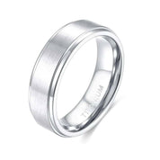 Brushed Silver Unisex Titanium Wedding Band-Evani Naomi Jewelry