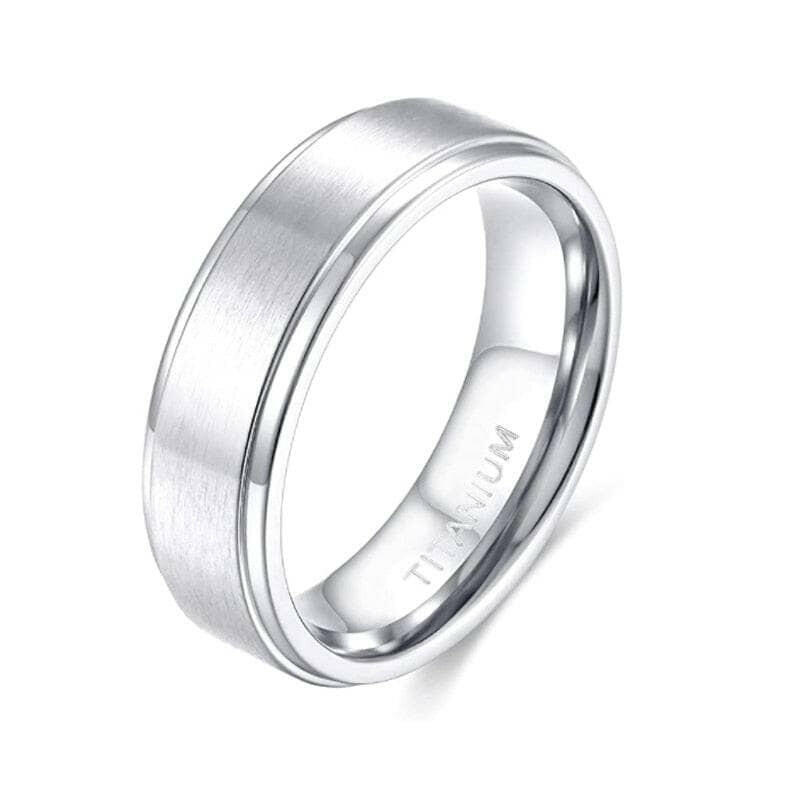 Brushed Silver Unisex Titanium Wedding Band-Evani Naomi Jewelry